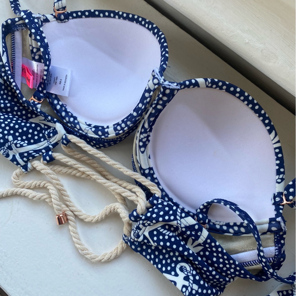 Betsey Johnson vintage nautical bikini high waisted xs - Picture 7 of 10